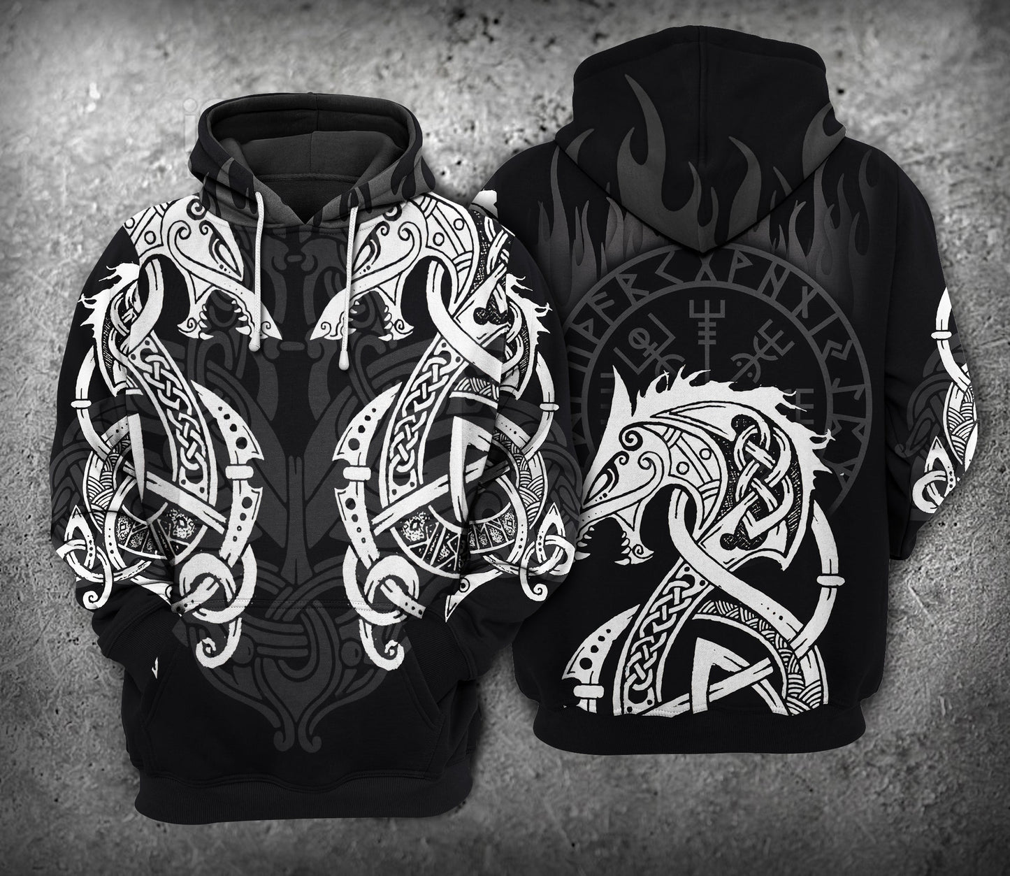 Fantasy Double Dragon Fire Hoodie For Fantasy Adventures Weekend Travel And Relaxed Outfits