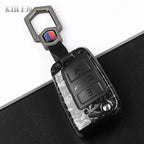 Car Key Cover Compatible with Volkswagen (VW) Golf 7 MK7 Tiguan MK2; SEAT Ateca Leon FR 2 Ibiza – Carbon Fiber Style