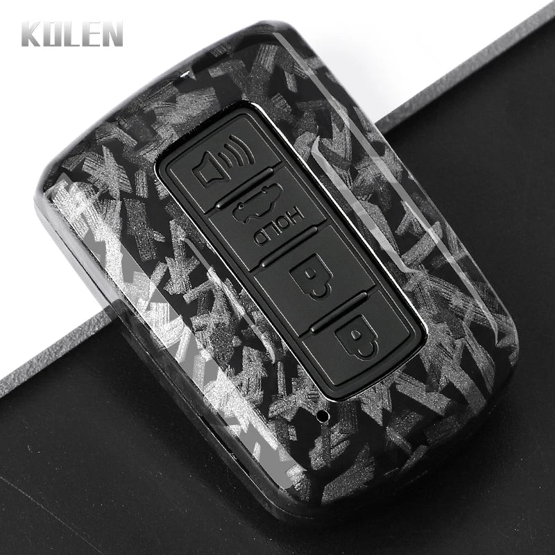 Car Key Cover Compatible with Toyota Prius Plus Auris Camry RAV4 Corolla Avalon Highlander CHR Land Cruiser – Carbon Fiber Style