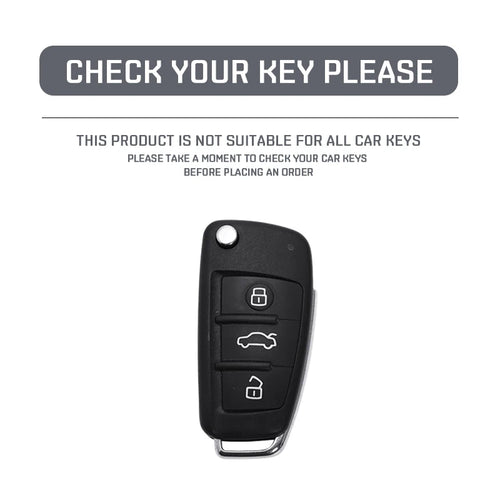 Car Key Cover Compatible with Audi A1 A3 A4 8P 8L 8V A5 B6 B7 A6 A7 C5 C6 Q3 Q5 Q7 4F S3 S4 S6 RS3 TT – Carbon Fiber Style