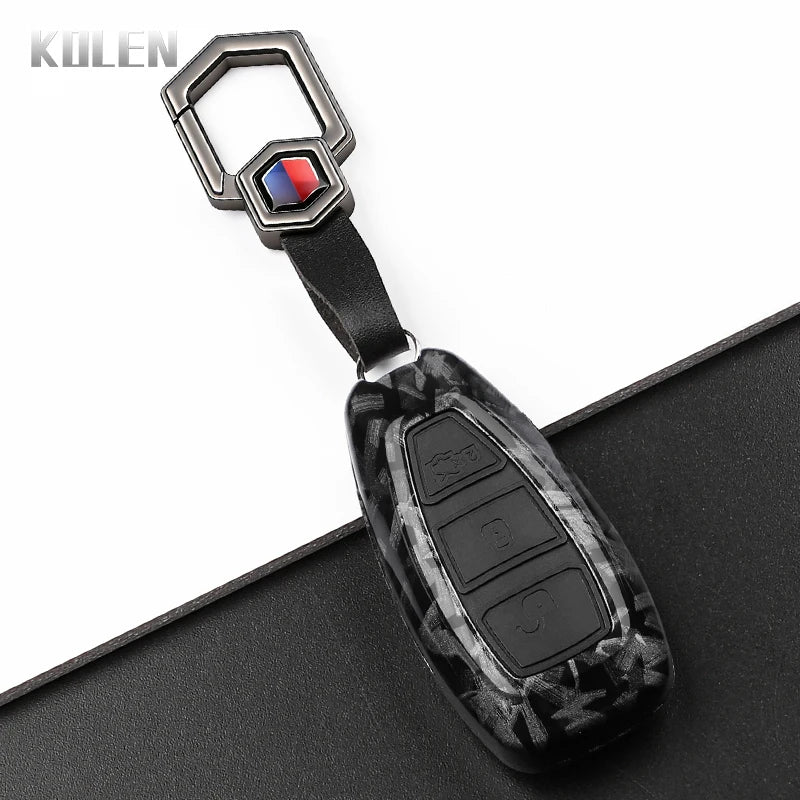 Car Key Cover Compatible with Ford Focus 3 4 ST Mondeo MK3 MK4 Fiesta Fusion Kuga – Carbon Fiber Style