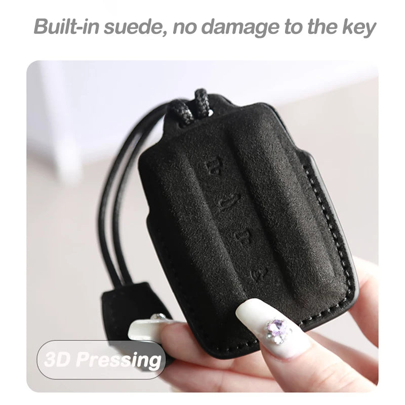 Suede Remote Key Fob Case Compatible with Great Wall GWM WEY TANK 300, 500, 400, 700, 2022, 2023