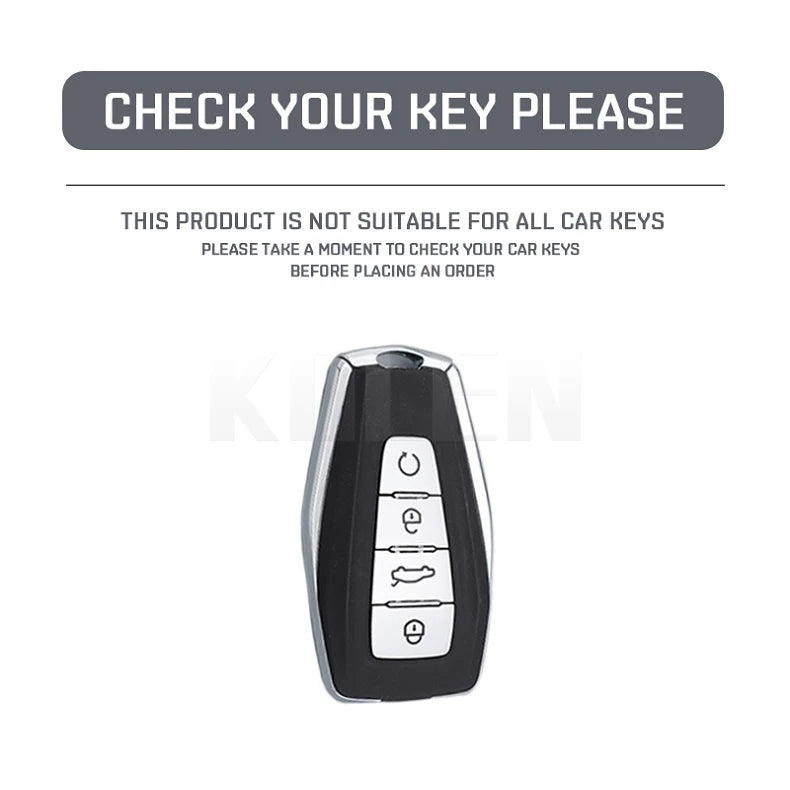 Car Key Cover Compatible with Geely Coolray X6 Geometry C Emgrand Global Kulrey Hawk GX7 Okavango – Carbon Fiber Style