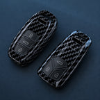Car Key Cover Compatible with Audi A1 A3 8P A4 B9 A5 A6 C7 8S 8W A7 A8 Q3 Q5 Q7 4M S4 S5 S6 S7 S8 RS3 RS6 SQ5 TTS TFSI – Carbon Fiber Style