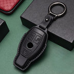 Genuine Leather Key Fob Cover for Mercedes-Benz A-Class, B-Class, C-Class, E-Class, GLS, GLA, GLK, GLC, CLS, CLA, W204, W205, W212, W463, W176