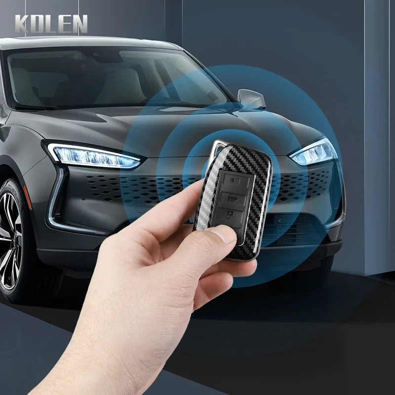 Car Key Cover Compatible with Lexus NX IS RX ES GX LX LS UX GS 200 260 300 350 RX350 ES300 NX200 NX300 – Carbon Fiber Style
