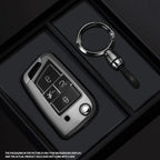 4-Button Black Warrior-Style TPU Car Key Fob Cover for Volkswagen Golf 7 MK7, Tiguan MK2, SEAT Ateca, Leon FR & Ibiza