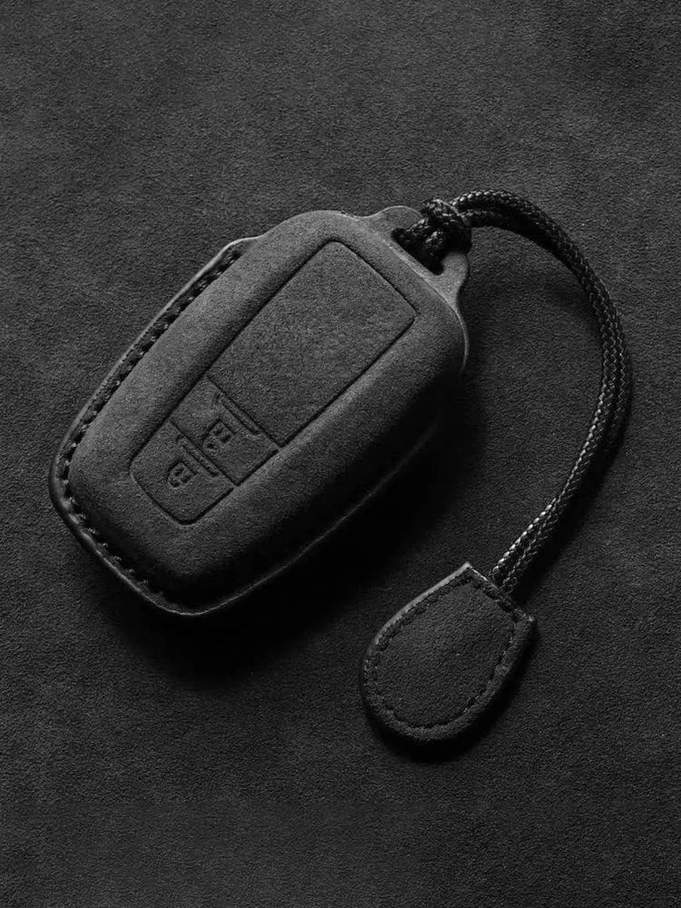 Suede Car Key Cover Compatible with Toyota Camry, Corolla, CHR, C-HR, RAV4, Land, Crown, Hilux, Prius