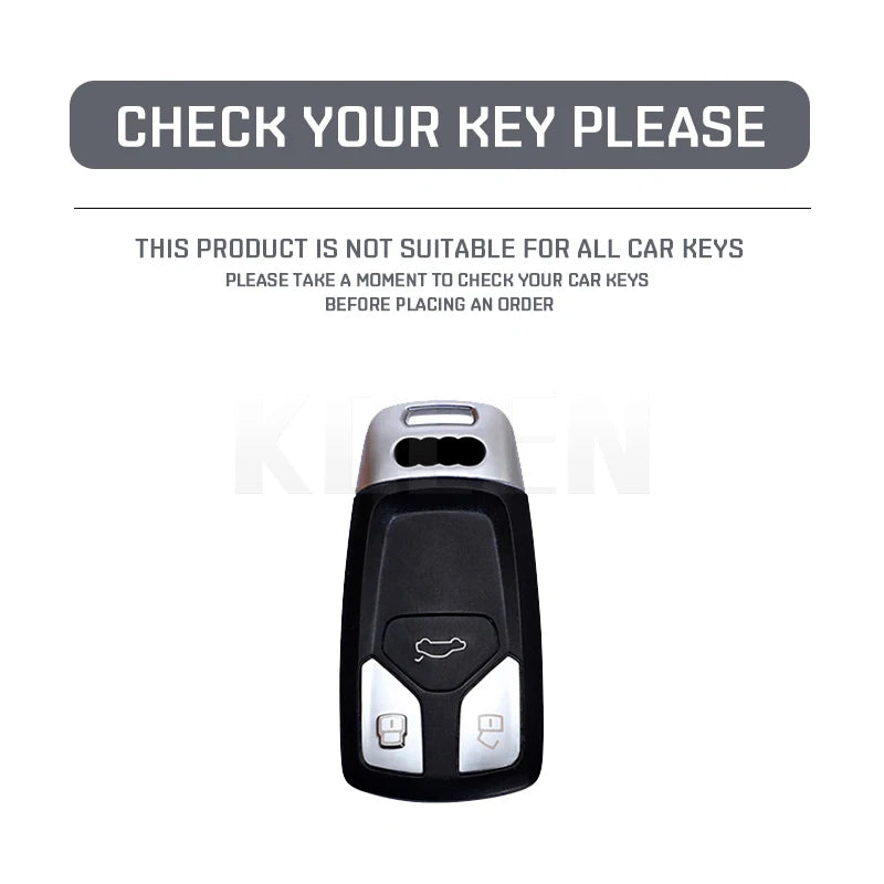 Car Key Cover Compatible with Audi A4 B9 A5 A6 8S 8W Q5 Q7 4M S4 S5 S7 TT TTS TFSI RS – Carbon Fiber Style