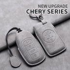 Leather Car Key Fob Cover Compatible with Chery Tiggo 7 Pro, Tiggo 8 Pro, Exeed, Tiggo 2, 3x, Arrizo 5Pro, Gx, 5x, EQ7, Tiggo