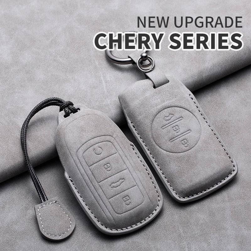 Leather Car Key Cover Compatible with Chery Jaecoo 7, J7, J8 PHEV, 2023, 2024, 2025