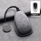 Leather Car Key Fob Cover Compatible with Great Wall GWM WEY Coffee01, Coffee02, WEY-X, WEY-S, WEY-GT, VV7 GT