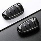 Car Key Cover Compatible with Audi C6 R8 A1 A3 Q3 A4 A5 Q5 A6 S6 A7 B6 B7 B8 8P 8V 8L TT RS S Line – Carbon Fiber Style