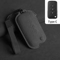 Suede Leather Car Key Fob Cover Compatible with SGMW Wuling Baojun Air, Yep, KiWi EV, E100, 630, 510, 730, 610, 530, 560, RS-5