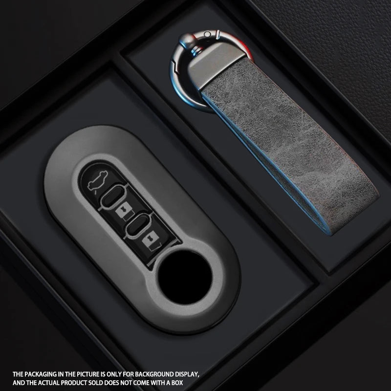 Black Warrior-Style TPU Car Key Fob Cover for Fiat Ducato, 500, 500L, Panda & Grande Punto; Lancia Musa