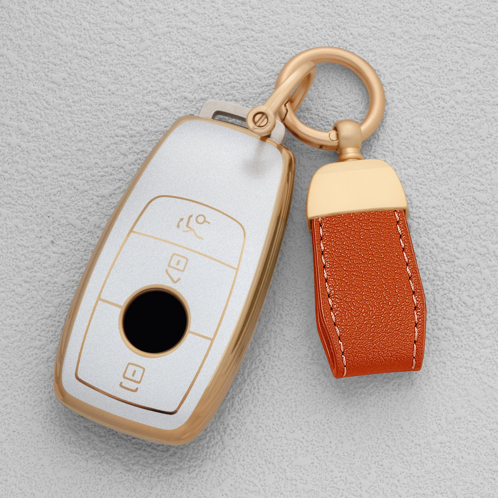 Quicksand Gold TPU Car Key Fob Cover for Mercedes-Benz E, C & S-Class, GLC, E200, E400, E63, S550, S560, C260 & A200 – W213