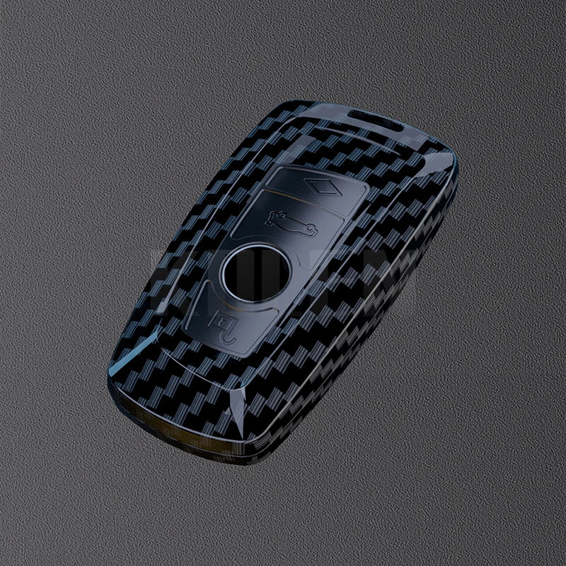 Car Key Cover Compatible with BMW 1 2 3 4 5 6 7 Series X1 X3 X4 X5 X6 X7 F10 F20 F30 G20 G30 G01 F15 F16 G02 G05 F34 – Carbon Fiber Style
