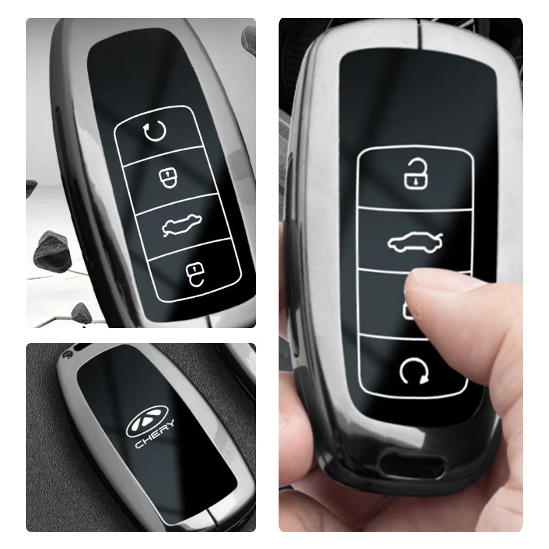 Zinc Alloy Car Key Fob Cover for Chery Tiggo 8 Pro, Tiggo 8 Plus, Tiggo 5 Plus, Tiggo 7 Pro/Pro Max, Omoda 5, C5 & Modod