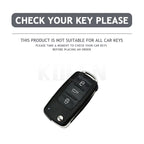 Car Key Cover Compatible with Volkswagen (VW) Polo Golf Passat Tiguan Beetle Caddy T5 Up Eos; Skoda Octavia; SEAT Leon Altea – Carbon Fiber Style