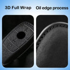 Suede Keyless Car Key Cover Compatible with Mercedes-Benz E-Class, C-Class, S-Class, GLC, E200, E400, E63, W213, S550, S560, C260, A200