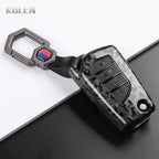 Car Key Cover Compatible with Toyota Camry RAV4 Fortuner Hilux Auris Corolla Avensis Verso Yaris Aygo; Scion tC – Carbon Fiber Style