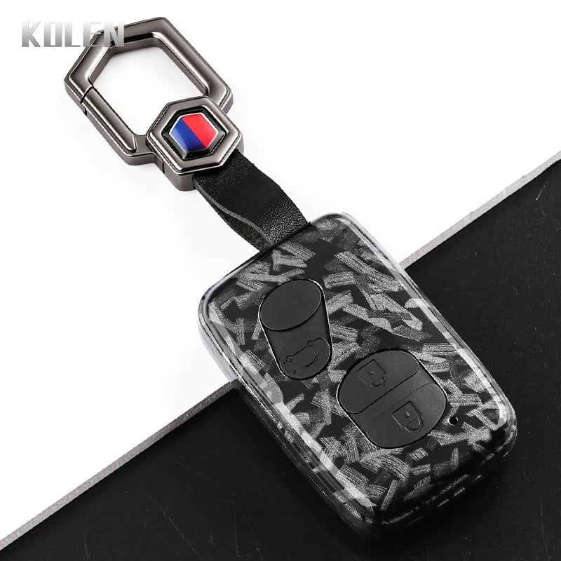 Car Key Cover Compatible with Toyota Aqua RAV4 Land Cruiser Camry Prado Corolla Prius – Carbon Fiber Style