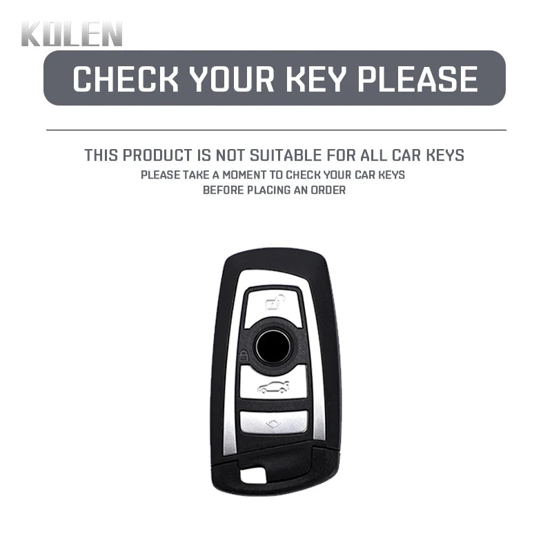 Car Key Cover Compatible with BMW 1 3 5 7 Series X1 X3 X4 X5 F10 F15 F16 F20 F30 F18 F25 M3 M4 – Carbon Fiber Style