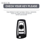 Car Key Cover Compatible with BMW 1 3 5 7 Series X1 X3 X4 X5 F10 F15 F16 F20 F30 F18 F25 M3 M4 – Carbon Fiber Style