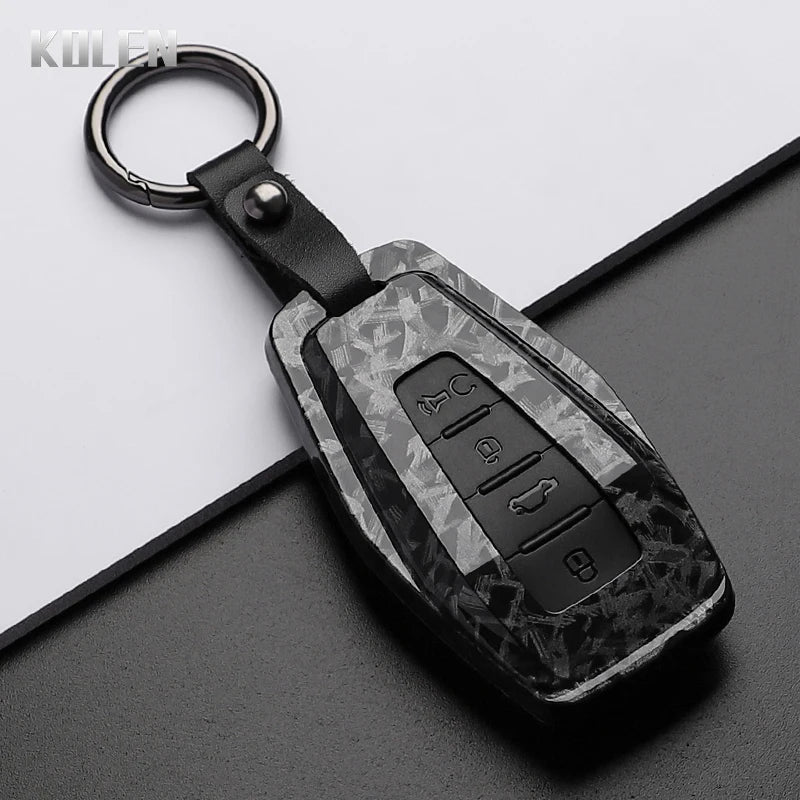 Car Key Cover Compatible with Geely Coolray Atlas Boyue NL3 Emgrand X6 X7 EX7 GT GC9 Borui – Carbon Fiber Style