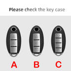 Suede Remote Key Fob Cover Compatible with Nissan Qashqai, X-Trail, T31, T32, Juke, J10, J11, Tiida, Altima, Pathfinder, Kicks