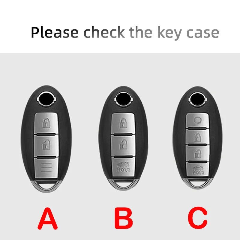 Suede Remote Key Fob Cover Compatible with Nissan Qashqai, X-Trail, T31, T32, Juke, J10, J11, Tiida, Altima, Pathfinder, Kicks