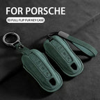 Suede Remote Key Fob Case Compatible with Porsche 958, Macan, 911, Panamera, 996, 991, Boxster, 987, 997, 2019, 2020