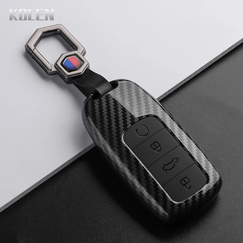 Car Key Cover Compatible with Chery OMODA 5 C5 Tiggo 7 8 Pro Max Tiggo 7 8 Plus Arrizo 5 Plus – Carbon Fiber Style