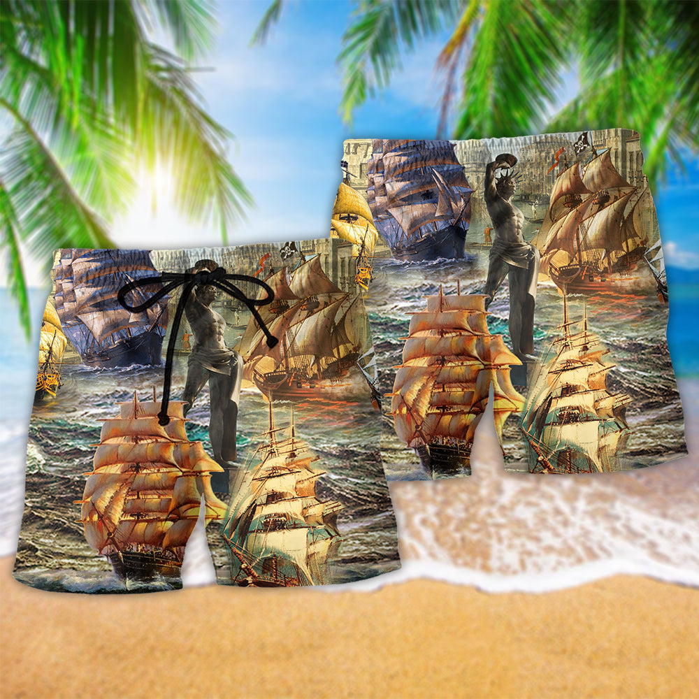 Sail Away Adventure Journey Beach Shorts For Poolside Relaxation And Summer Adventures