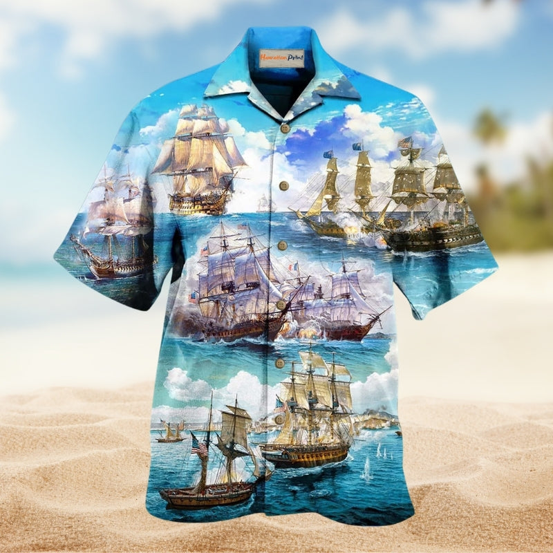 Sail Go To The Sea Hawaiian Shirt For Beach Parties Nautical Fans And Comfortable Warm Weather Wear
