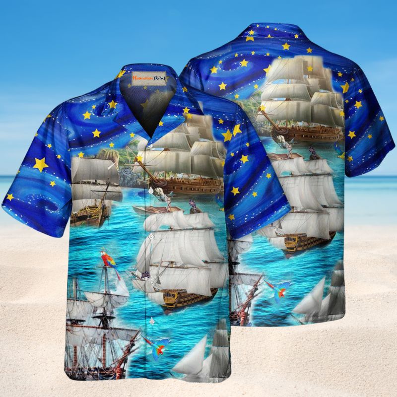 Sail Ocean Sky Christmas Hawaiian Shirt For Resort Trips, Coastal Parties, And Warm Weather Style