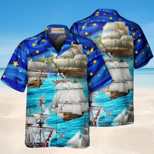 Sail Ocean Sky Christmas Hawaiian Shirt For Resort Trips, Coastal Parties, And Warm Weather Style