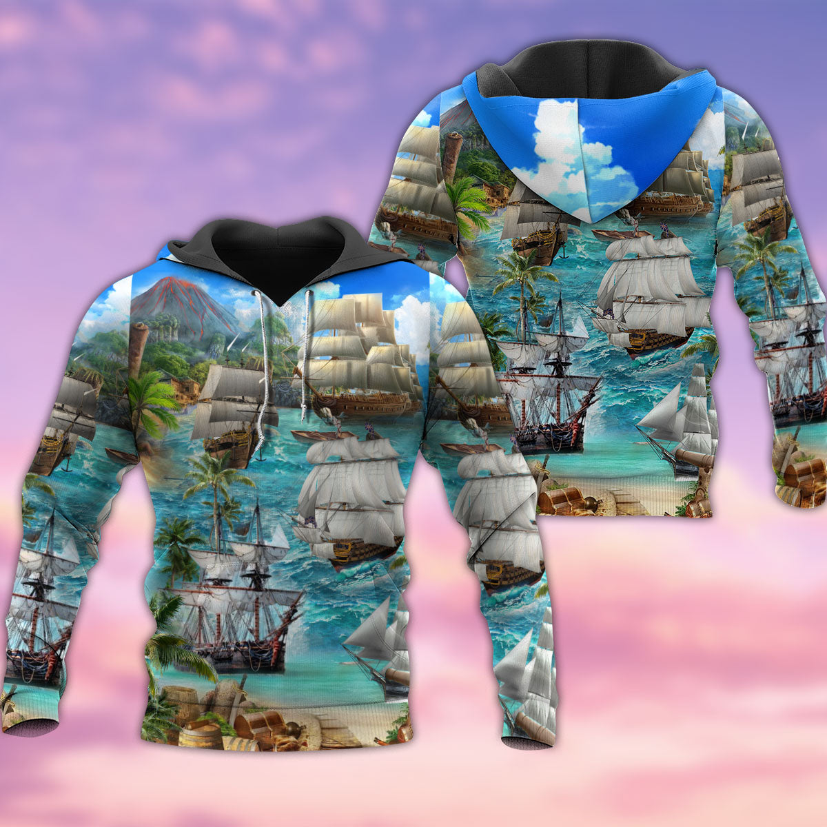 Sailing Ship Sea Hoodie For Coastal Travel Casual Outfits And Relaxed Daily Wear