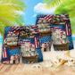 Sailing Adventure USA Independence Day Beach Shorts Pattern View For Vacation Travel And Outdoor Fun