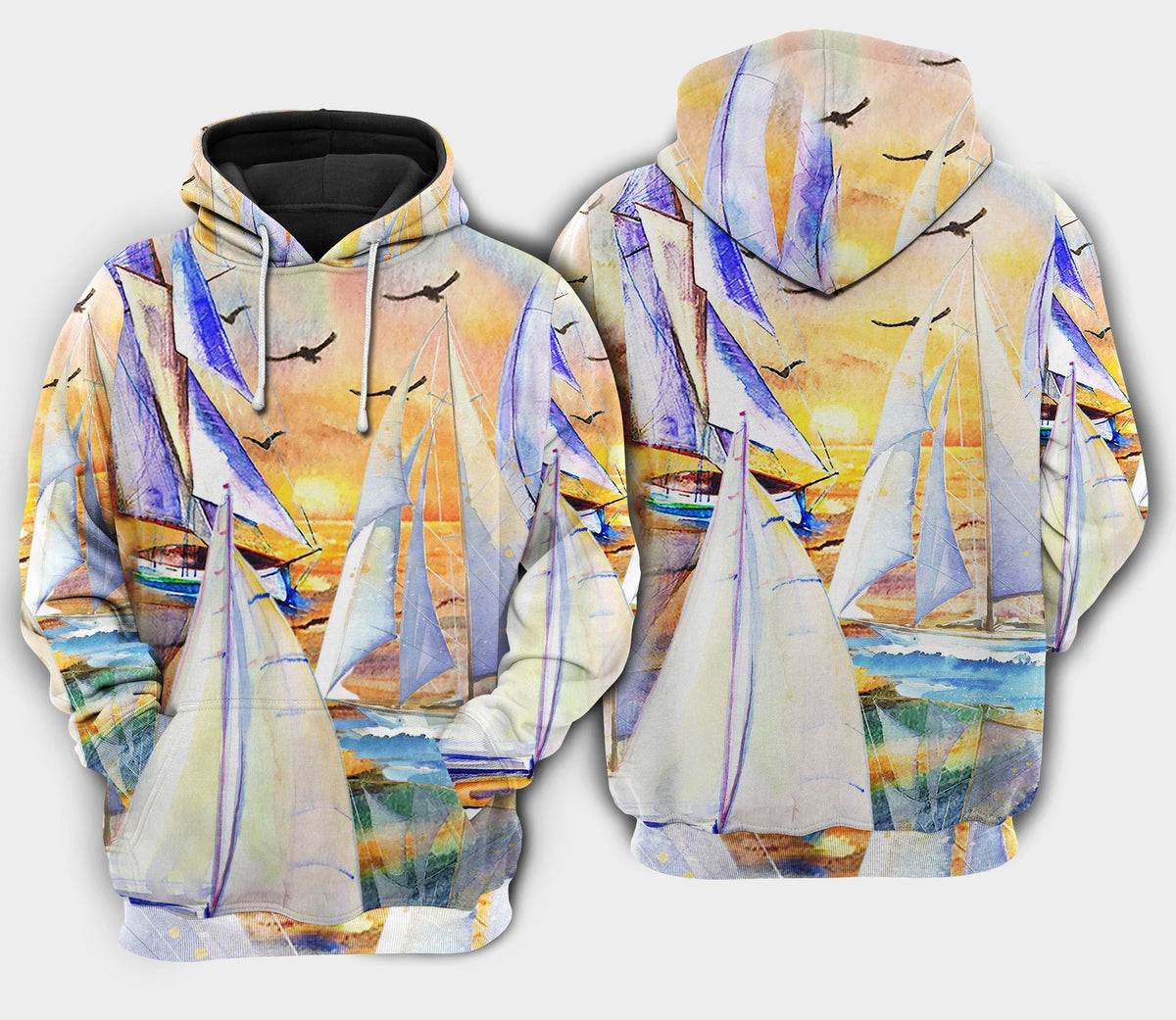 Sail Beach Sunset Hoodie For Casual Activities Seasonal Outings And Gift Ideas