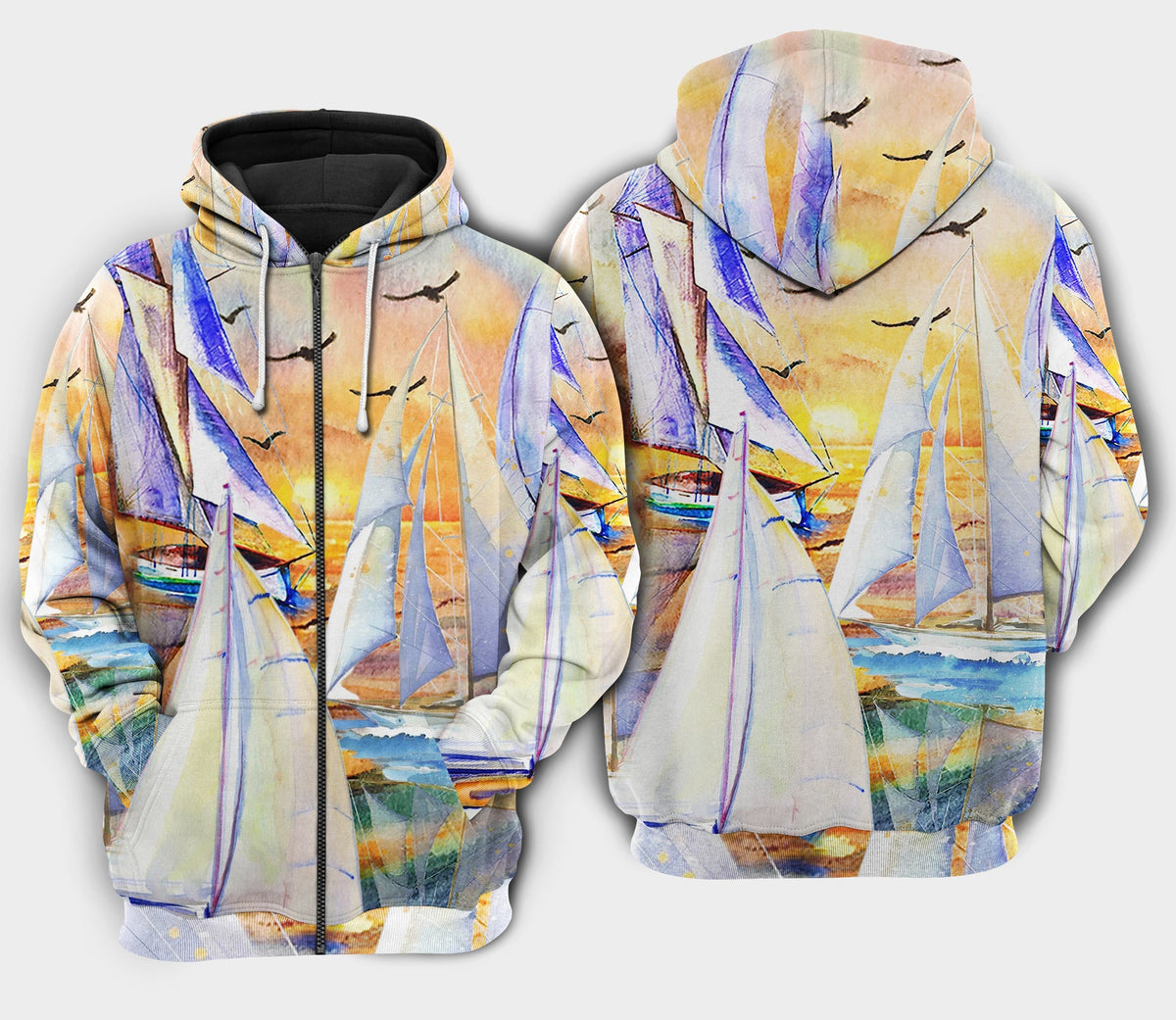 Sail Beach Sunset Hoodie For Casual Activities Seasonal Outings And Gift Ideas