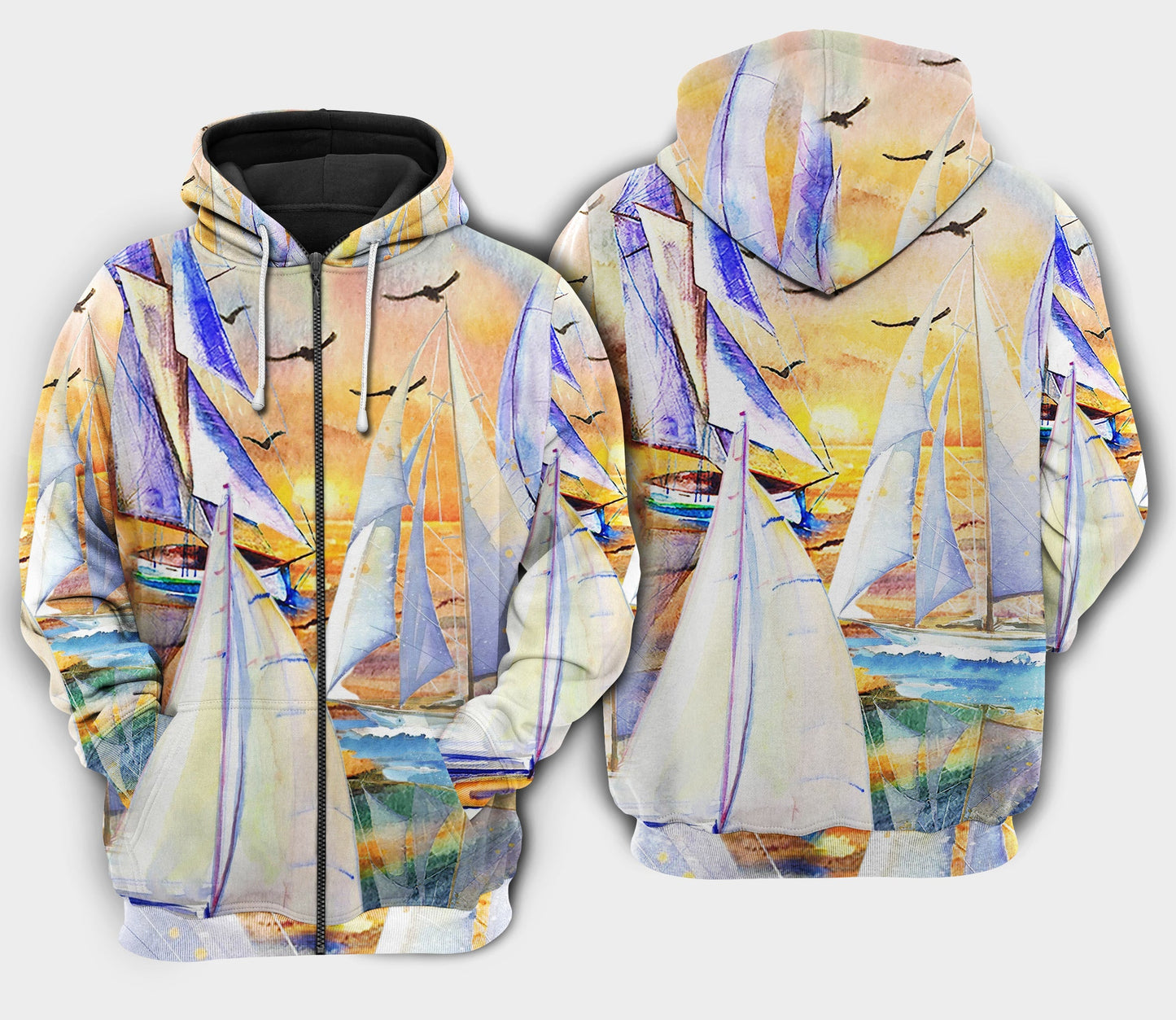 Sail Beach Sunset Hoodie For Casual Activities Seasonal Outings And Gift Ideas