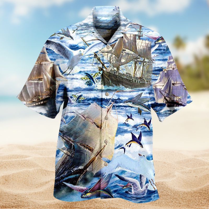 Sailing Far High Hawaiian Shirt For Island Vacations, Resort Wear, And Relaxed Seasonal Style