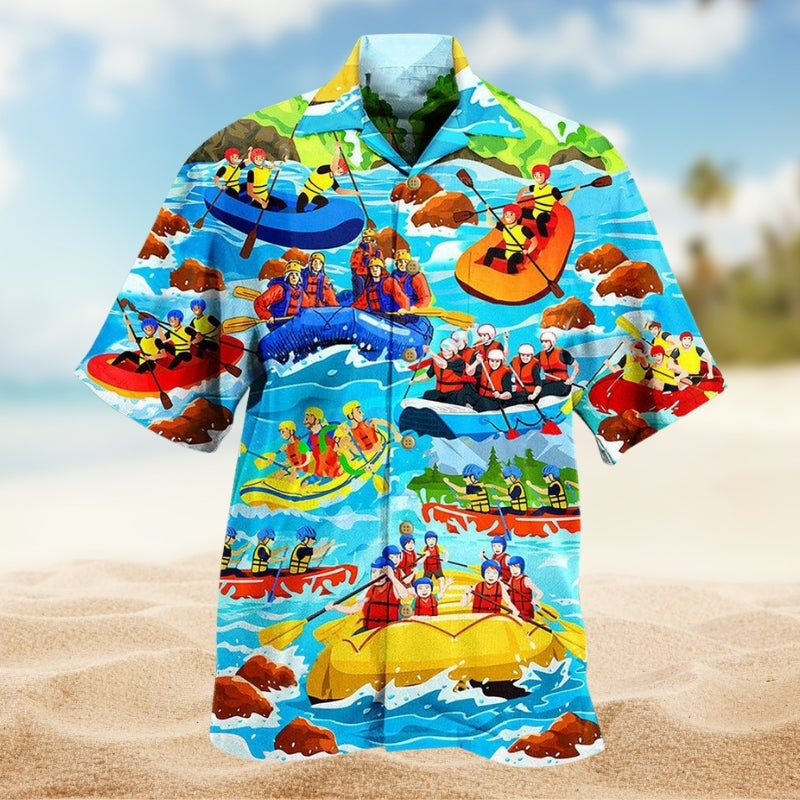 Coastal Sailing Activity Hawaiian Shirt For Sports Fans, Summer Outings, And Relaxed Vacation Wear