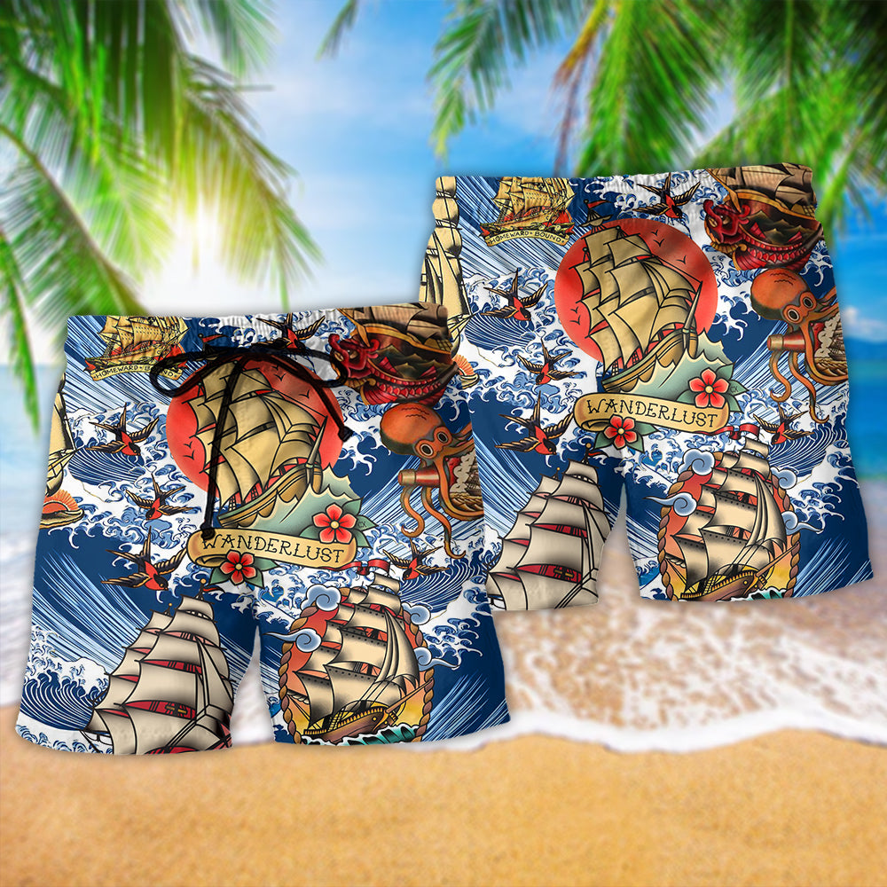 Sailing Stars Kiss The Ocean Beach Shorts For Coastal Adventures And Relaxed Summer Wear