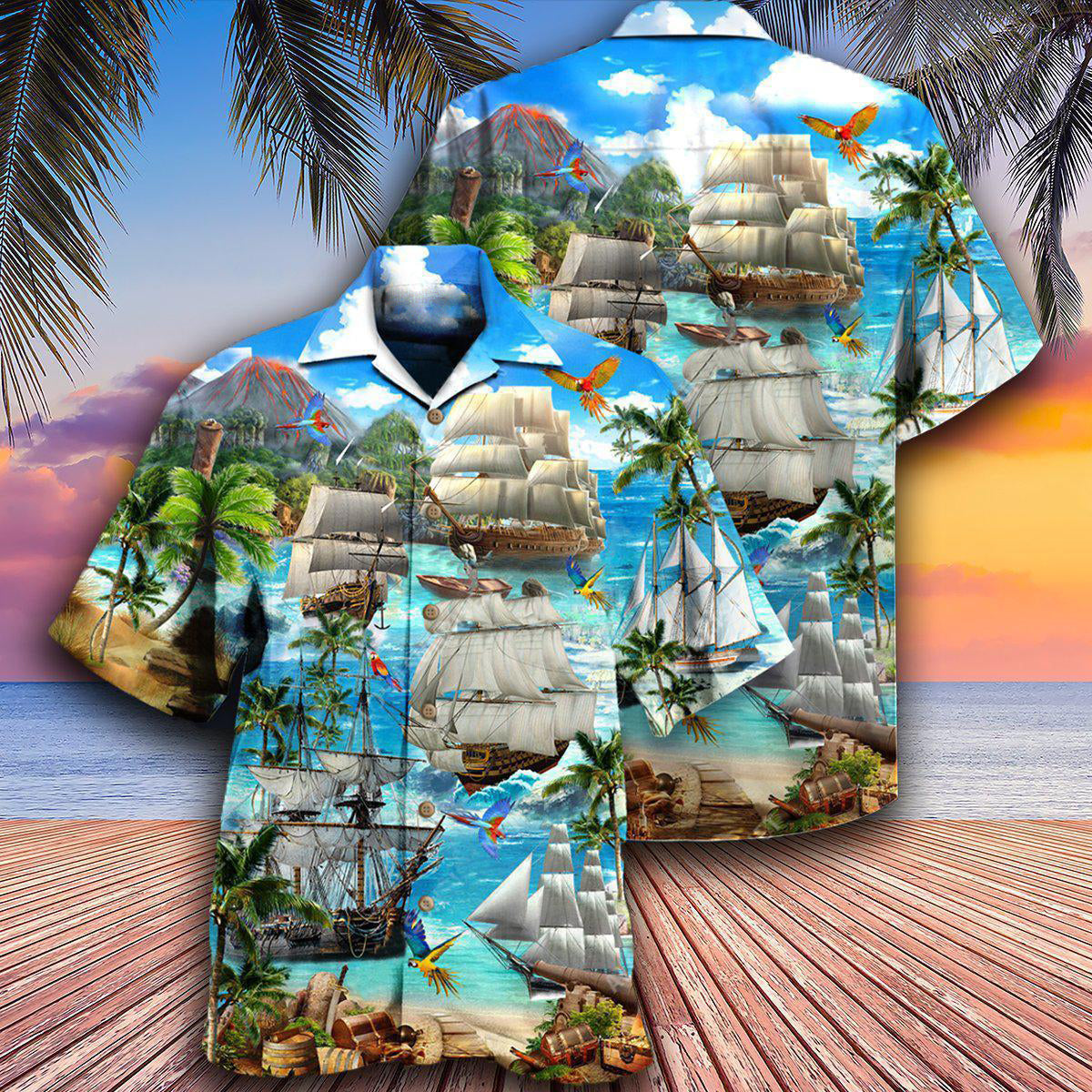 Ship Sailing Sea Hawaiian Shirt For Resort Getaways And Comfortable Summer Activities