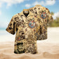 Rebellious Skull Design Hawaiian Shirt Collar And Front View For Vacation Style