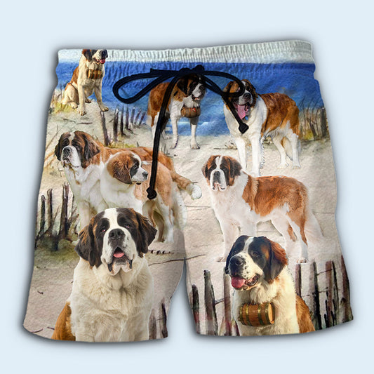 Saint Bernard Cool Beach Shorts Design Detail For Casual Warm Weather Outfits