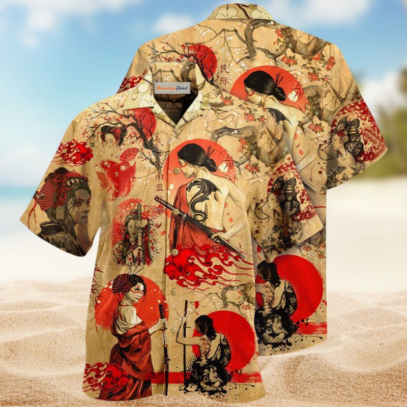 Samurai Creative Pattern Hawaiian Shirt For Beach Days, Summer Outings, And Thoughtful Gift Giving