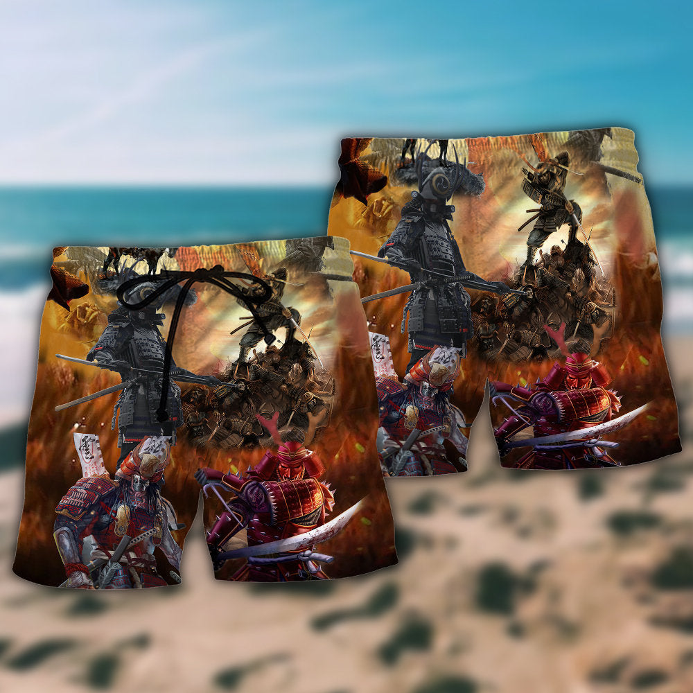 Samurai Knows His Duty And Guard His Honor Beach Shorts For Striking Resort Looks